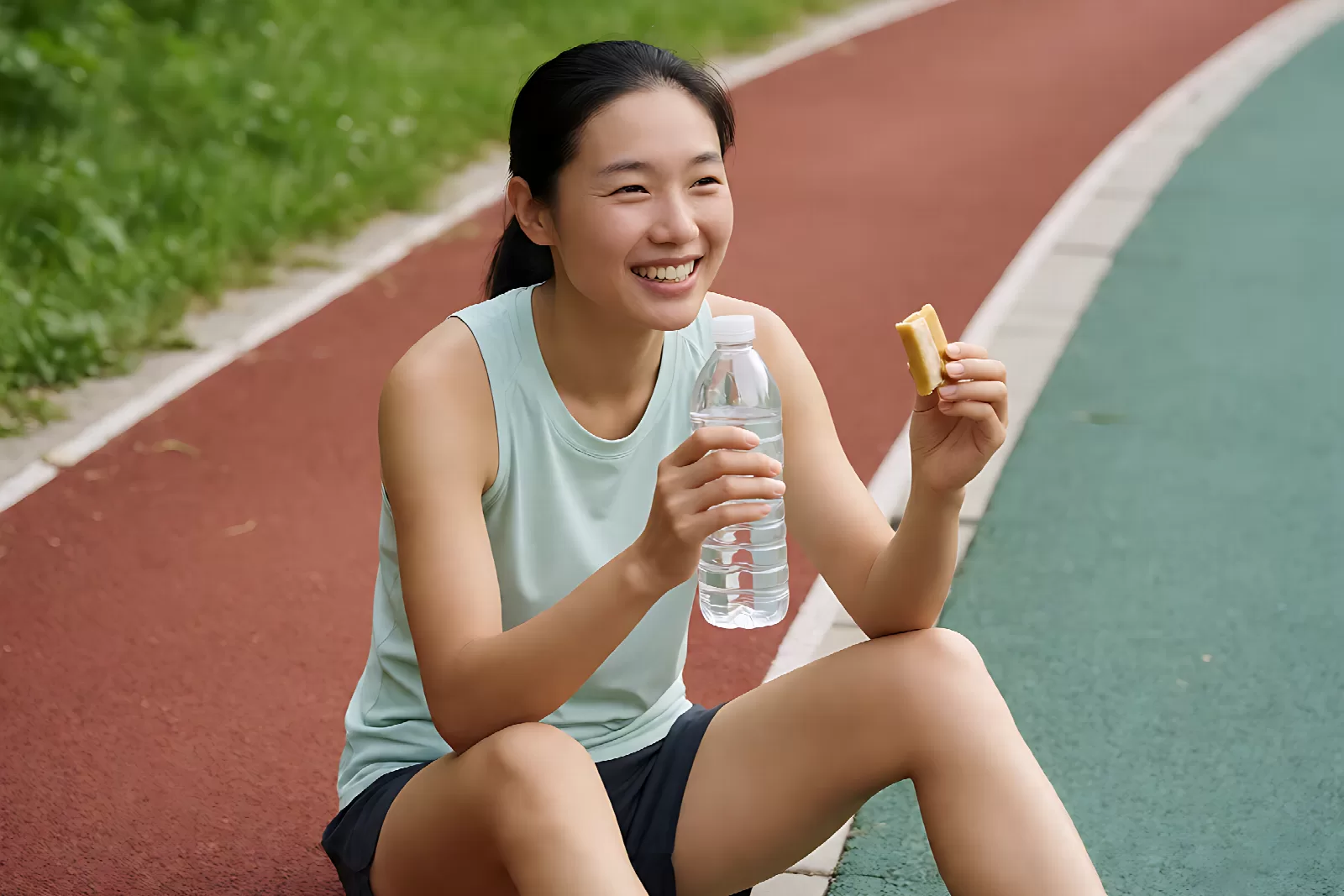 女性跑者跑后补水与加餐